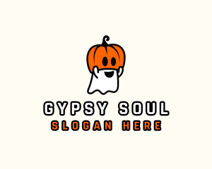 Ghost Pumpkin Halloween logo design