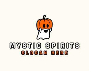 Ghost Pumpkin Halloween logo design