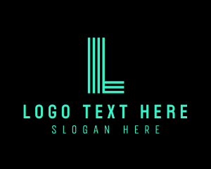 Hacker - Neon Stripe Line Stroke logo design