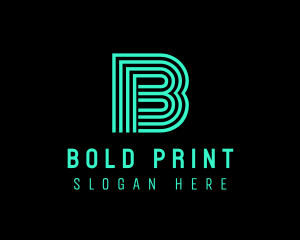 Neon Stripe Line Stroke logo design