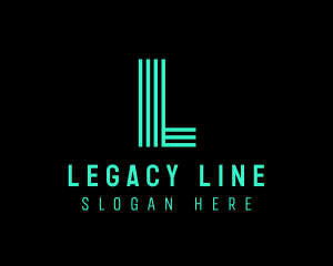 Neon Stripe Line Stroke logo design