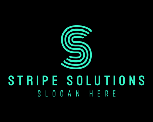 Neon Stripe Line Stroke logo design