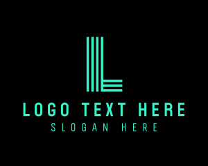 Neon Stripe Line Stroke Logo