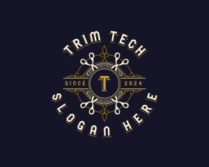 Trim - Barber Cutting Scissors logo design