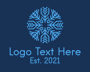 Frozen - Christmas Ice Snowflake logo design