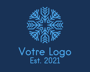 Winter - Christmas Ice Snowflake logo design