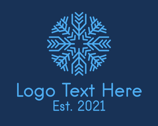 Glacier - Christmas Ice Snowflake logo design