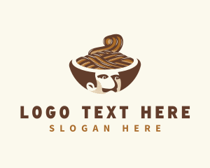 Mustache - Italian Spaghetti Noodle logo design