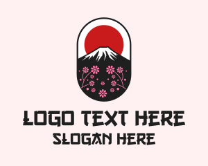 Vacation - Mount Fuji Cherry Blossom logo design
