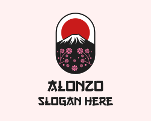 Mount Fuji Cherry Blossom logo design