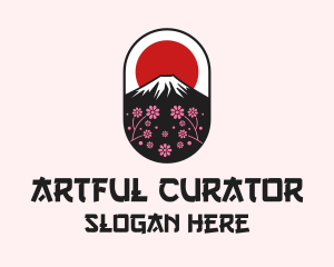 Mount Fuji Cherry Blossom logo design