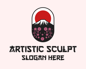 Mount Fuji Cherry Blossom logo design