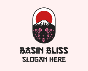 Mount Fuji Cherry Blossom logo design