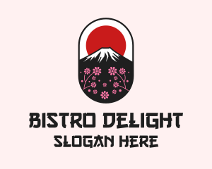 Mount Fuji Cherry Blossom logo design