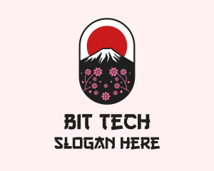 Mount Fuji Cherry Blossom logo design