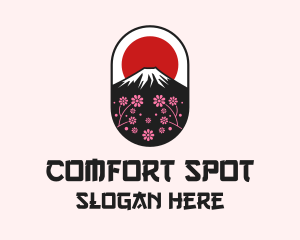 Mount Fuji Cherry Blossom logo design