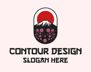 Mount Fuji Cherry Blossom logo design