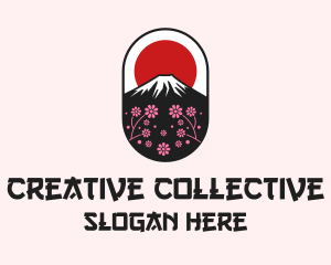 Mount Fuji Cherry Blossom logo design