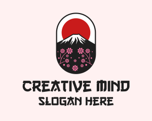 Mount Fuji Cherry Blossom logo design