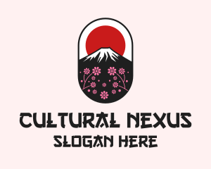 Culture - Mount Fuji Cherry Blossom logo design