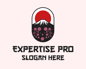 Mount Fuji Cherry Blossom logo design