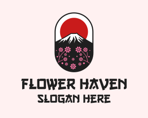 Mount Fuji Cherry Blossom logo design