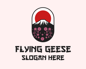 Mount Fuji Cherry Blossom logo design