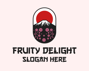 Mount Fuji Cherry Blossom logo design