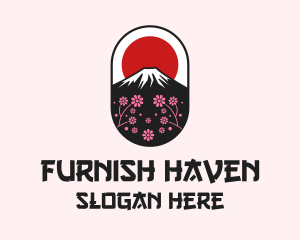 Mount Fuji Cherry Blossom logo design