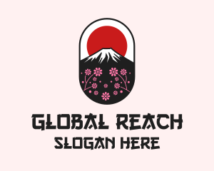 Mount Fuji Cherry Blossom logo design