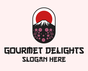 Mount Fuji Cherry Blossom logo design