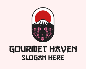 Mount Fuji Cherry Blossom logo design