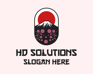 Mount Fuji Cherry Blossom logo design