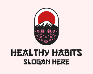 Mount Fuji Cherry Blossom logo design