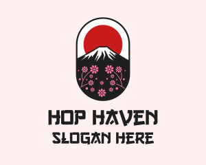 Mount Fuji Cherry Blossom logo design