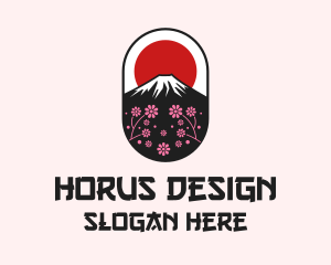 Mount Fuji Cherry Blossom logo design