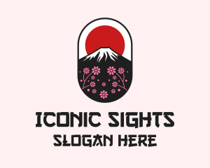 Mount Fuji Cherry Blossom logo design