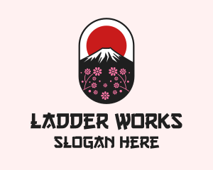 Mount Fuji Cherry Blossom logo design