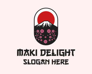 Mount Fuji Cherry Blossom logo design