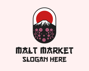 Mount Fuji Cherry Blossom logo design