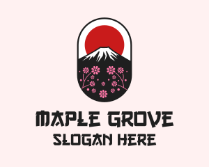 Mount Fuji Cherry Blossom logo design