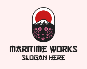 Mount Fuji Cherry Blossom logo design