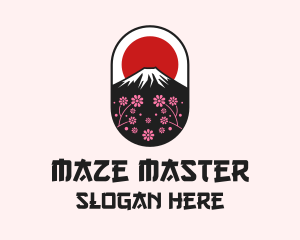 Mount Fuji Cherry Blossom logo design