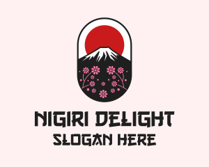 Mount Fuji Cherry Blossom logo design