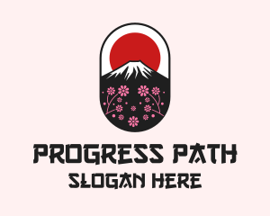 Mount Fuji Cherry Blossom logo design