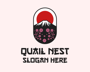 Mount Fuji Cherry Blossom logo design