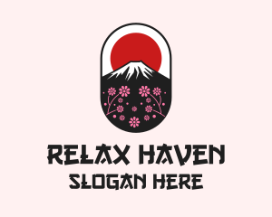 Mount Fuji Cherry Blossom logo design