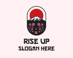 Mount Fuji Cherry Blossom logo design