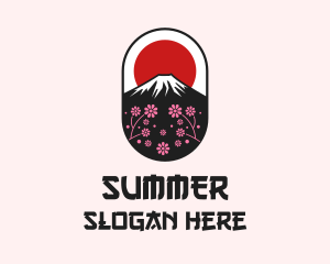 Mount Fuji Cherry Blossom logo design