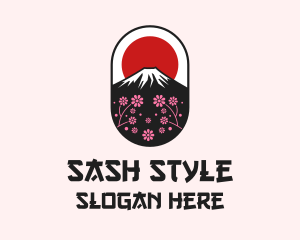 Mount Fuji Cherry Blossom logo design